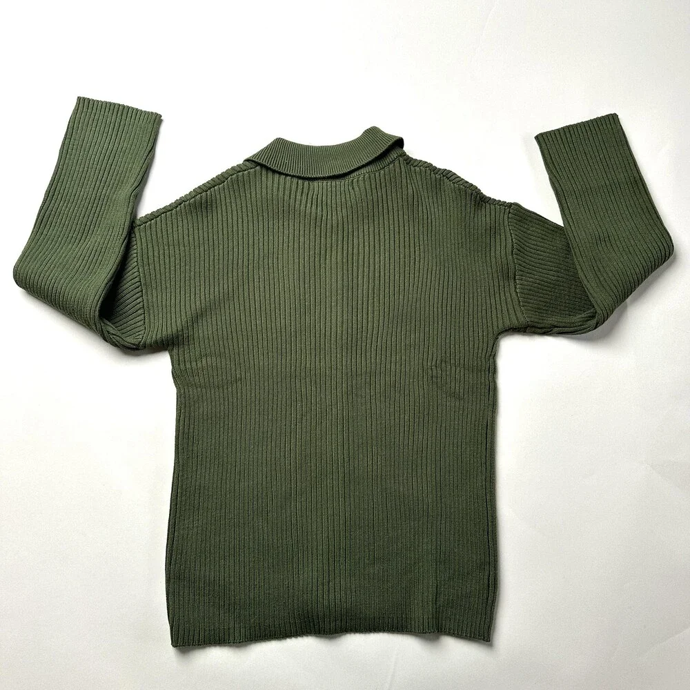 Lillusory Sweater Womens Small Button Up Ribbed Collared Cardigan Pullover Top